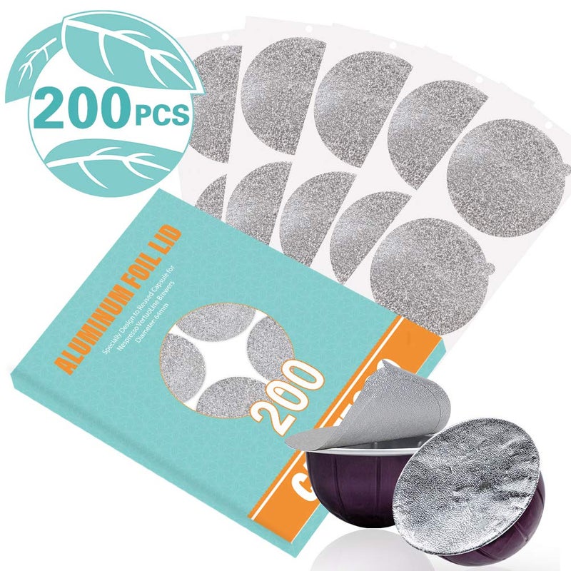 CAPMESSO Aluminum Foils Lids to Reuse Vertuoline Capsules Coffee Pods Compatible with Nespresso VertuoLine Machine 64mm(200/package) - Image 2